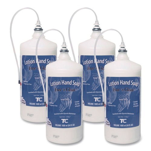 Odor Control | Rubbermaid Commercial FG402364 OneShot 1,600 mL Lotion Soap Refill - Fragrance-Free (4/Carton) image number 0