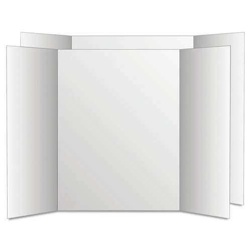 Office Jansan | Eco Brites 27136 28 x 40 Two Cool Tri-Fold Poster Board - White/White (12/Carton) image number 0