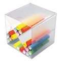 Office Jansan | Deflecto 350201 6 in. x 7.2 in. x 6 in. 4 Compartments X Divider Stackable Plastic Cube Organizer - Clear image number 5