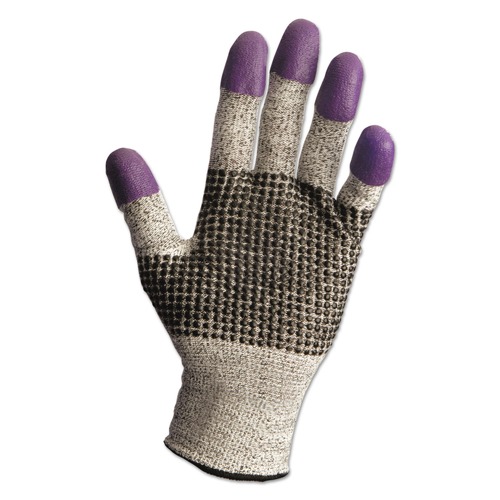Work Gloves | Ansell 97431 G60 230 mm Purple Nitrile Gloves - Medium/Size 8/Black/White (1-Pair) image number 0