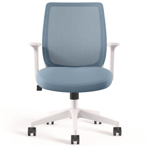 Office Chairs | Alera ALEWX42BME24 17.09 in. to 20.83 in. Seat Height Up to 275 lbs. Wessex Ergonomic Fabric Mesh Swivel Task Chair - Seafoam Seat/Back, White Base image number 0