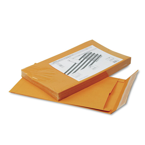 Office Jansan | Quality Park QUA93338 #15 Square Flap Redi-Strip Closure 10 in. x 15 in. Redi-Strip Kraft Expansion Envelope - Brown Kraft (25/Pack) image number 0