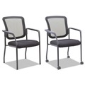 Labor Day Sale! Save $30 off $199! | Alera ALEEL4314 26 in. x 25.6 in. x 36.2 in. Guest-Stacking Mesh Chair - Black image number 5