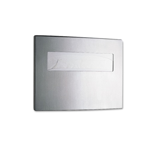 Bobrick B-4221 15.75 in. x 2.25 in. x 11.25 in. Stainless Steel Toilet Seat Cover Dispenser - Satin Finish image number 0