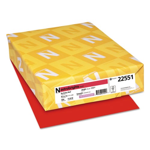 Office Jansan | Astrobrights 22551 8.5 in. x 11 in. 24 lbs. Bond Weight Color Paper - Re-Entry Red (500/Ream) image number 0