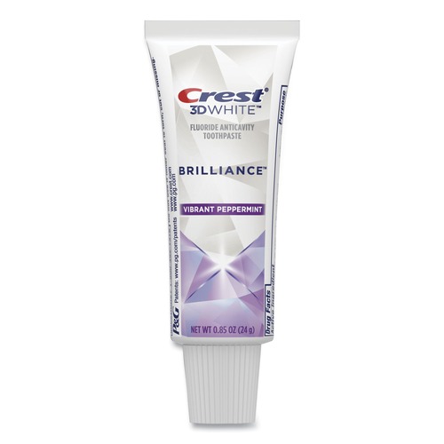 Cleaning & Janitorial Supplies | Crest 80717080 0.85 oz. Tube 3D White Brilliance Advanced Whitening and Stain Protection Toothpaste (72/Carton) image number 0