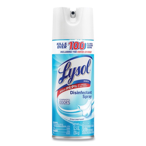 Cleaning & Janitorial Supplies | LYSOL Brand 19200-74186 12.5 oz. Aerosol Disinfectant Spray - Crisp Linen Scent image number 0