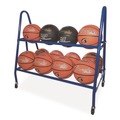 Utility Carts | Champion Sports BRC12 17.5 in. x 38 in. x 35.75 in. 132 lb Capacity Heavy-Duty Deluxe Ball Cart - Blue image number 2