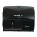 Paper Towels and Napkins | Boardwalk WP98053 Boardwalk Xtra 11.13 in. x 7.38 in. x 8.88 in. 2-Roll Controlled Bath Tissue Dispenser - Translucent Black (1/Carton) image number 1