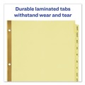 Office Jansan | Avery 11307 11 in. x 8.5 in. 12-Tab Preprinted Laminated Jan. to Dec. Tab Dividers with Gold Reinforced Binding Edge - Buff (1-Set) image number 5
