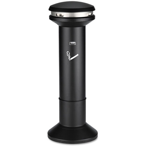 Labor Day Sale! Save $30 off $199! | Rubbermaid Commercial FG9W3400BLA 6.7 Gallon 41-1/2 in. High Infinity Ultra-High Capacity Smoking Receptacle - Black image number 0