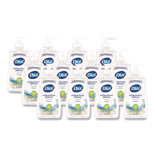 Hand Soaps | Dial 17000 20940 11 oz. Antibacterial Liquid Hand Soap - White Tea Scent (12/Carton) image number 0