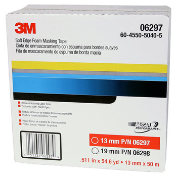 3M 6297 Soft Edge Foam Masking Tape 06297 13 mm x 50 m