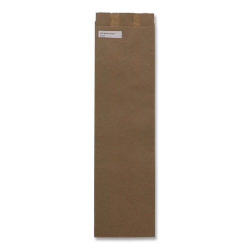 Food Service | Ross & Wallace Paper Products 020332500PK/BL 4.5 in. x 2.5 in. x 16 in. 35# Basis Weight Merchandise Size Grocery Paper Bags - Brown (500/Bundle) image number 0