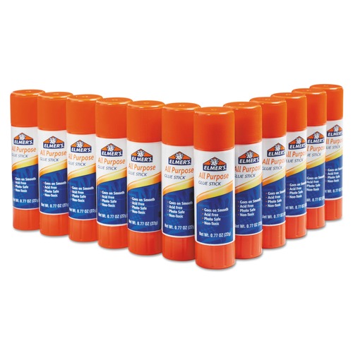 Office Jansan | Elmer's E517 0.77 oz. Disappearing Applies White Dries Clear Glue Stick (12/Pack) image number 0