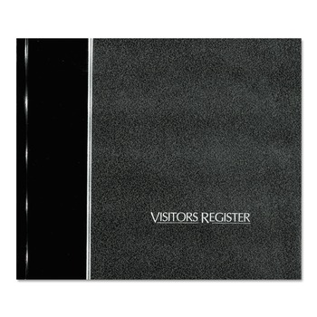 National 57802 Hardcover Visitor Register Book, Black Cover, 9.78 X 8.5 Sheets, 128 Sheets/book