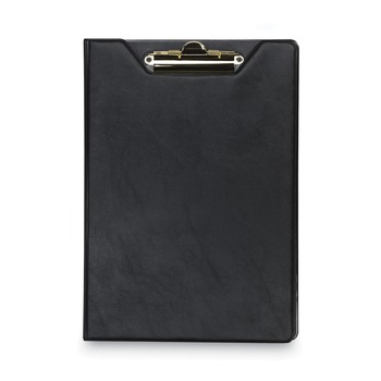Samsill Value Inside Front Pocket Brass Clip Heavyweight Sealed Vinyl Padfolio - Black