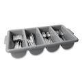 Office Jansan | Rubbermaid Commercial FG336200GRAY 4 Compartment 11.5 in. x 21.25 in. x 3.75 in. Plastic Cutlery Bin - Gray image number 2