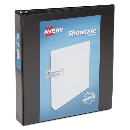 Office Jansan | Avery 19650 11 in. x 8.5 in. 3 Rings 1.5 in. Capacity Showcase Economy View Binders with Slant Rings - Black image number 0