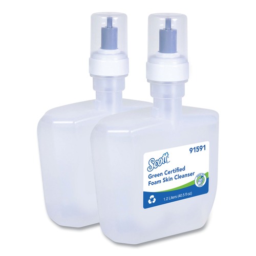 Scott 91591 1200 ml Essential Green Certified Unscented Foam Skin Cleanser (2/Carton) image number 0