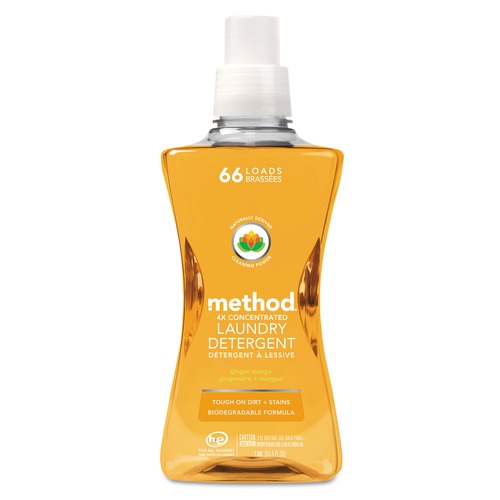 Labor Day Sale! Save $30 off $199! | Method 01490 53.5 oz. Bottle 4X Concentrated Laundry Detergent - Ginger Mango (4/Carton) image number 0