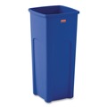 Trash & Waste Bins | Rubbermaid Commercial FG356973BLUE 23 Gallon Plastic Recycled Untouchable Square Recycling Container - Blue image number 1