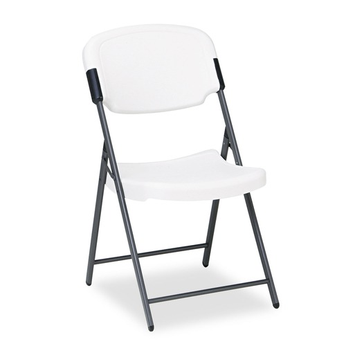 Office Chairs | Iceberg 64003 Rough n Ready 15.25 in. Seat Height Supports Up to 350 lbs. Commercial Folding Chair - Platinum Seat/Back, Black Base image number 0