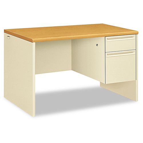  | HON H38251.C.L 48 in. x 30 in. x 29.5 in. 38000 Series Right Pedestal Desk - Harvest/Putty image number 0