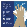 Cleaning & Janitorial Supplies | Scott 01807 9.2 in. x 9.4 in. 1-Ply Essential Recycled Multi-Fold Towels - White (4000/Carton) image number 3