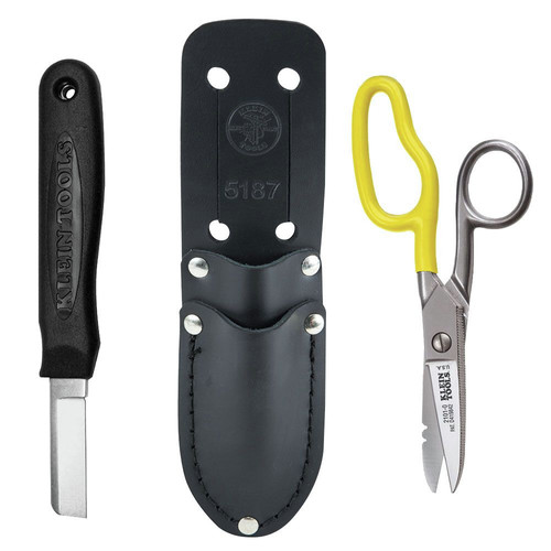 Cable and Wire Cutters | Klein Tools 46039 Cable Splicer Electricians Knife and Free-Fall Snip Kit image number 0