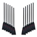 Brooms | Boardwalk BWK951BP Flag Tipped Poly Bristle 37 in. - 38 in. Length Lobby Broom - Natural/Black (1 Dozen) image number 0