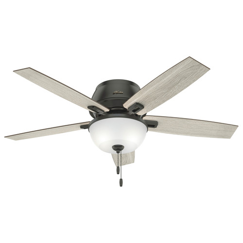 Hunter 50274 52 in. Donegan Noble Bronze Low Profile Ceiling Fan with Light Kit and Pull Chain image number 0