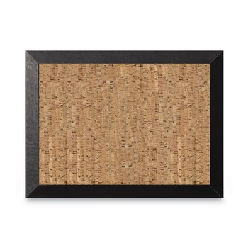 MasterVision 36 in. x 24 in. Natural Cork Bulletin Board - Tan Surface/Black Wood Frame