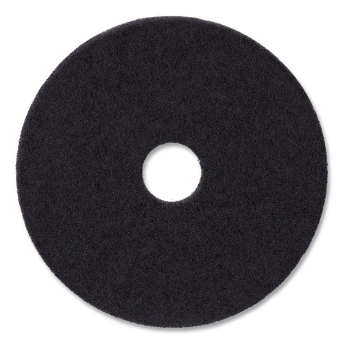 Sponges & Scrubbers | Boardwalk BWK4012BLA 12 in. Diameter Stripping Floor Pads - Black (5/Carton) image number 0