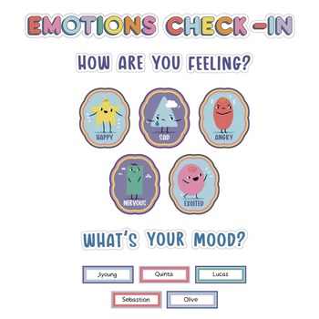 Carson-Dellosa 46-Piece 7.9 in. x 15 in. We Stick Together Emotions Check-In Curriculum Bulletin Board Set - Multicolor