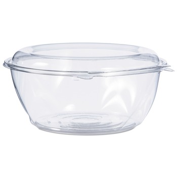 BOWLS AND PLATES | Dart CTR64BD 8.9 in. x 4 in. 64 oz. Tamper-Resistant/Evident Dome Lid Bowls - Clear (100/Carton)