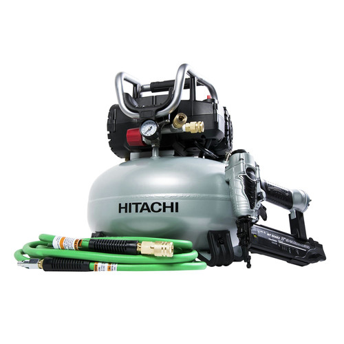 Nail Gun Compressor Combo Kits | Factory Reconditioned Hitachi KNT50AB Hitachi KNT50AB 2 Pcs Finish Combo Kit image number 0