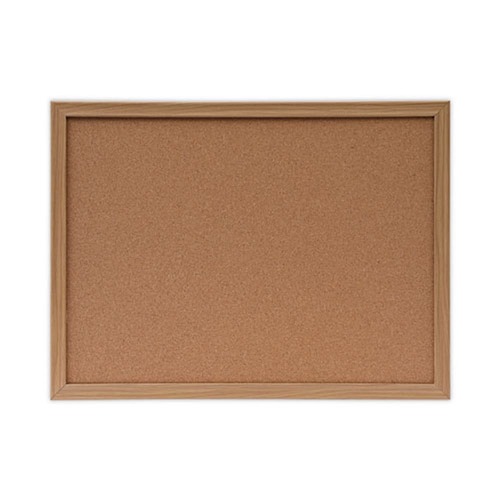 Office Jansan | Universal 43602-UNV 24 in. x 18 in. Cork Board with Oak Style Frame - Tan Surface image number 0