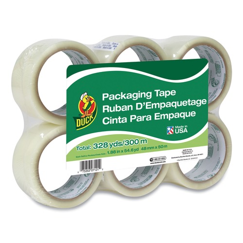  | Duck 240053 1.88 in. x 55 yds 3 in. Core Commercial Grade Packaging Tape - Clear (6/Pack) image number 0