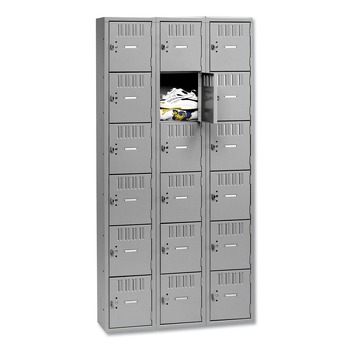 Tennsco 36 in. x 18 in. x 72 in. Triple Stack Box Compartments - Medium Gray