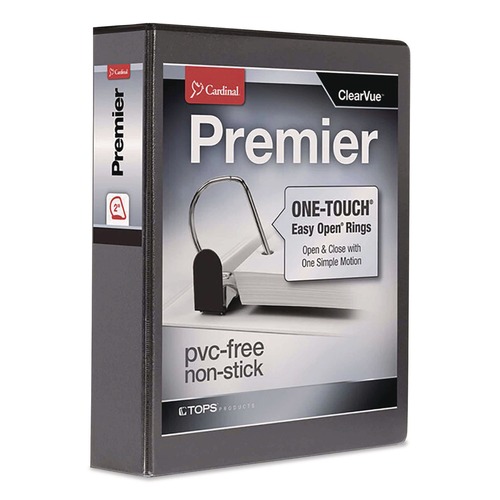 Office Jansan | Cardinal 10321CB 11 in. x 8-1/2 in. ClearVue 3-Ring 2 in. Capacity Easy Open Slant-D Ring Binder - Black image number 0
