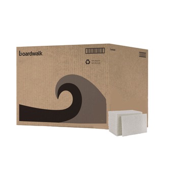 Boardwalk 6 in. x 9 in. Light Duty Scour Pad - White (20/Carton)