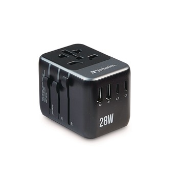 Verbatim UTA-07 3-USB-A/3-USB-C Universal Travel Adapter
