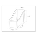 Office Jansan | Storex 70105U06C 4.75 in. x 12.63 in. x 7 in. Interlocking Book Bins with Clear Label Pouches - Assorted Colors (5/Pack) image number 6