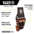 Tool Belts | Klein Tools 5240 Tradesman Pro 10.25 in. x 5.5 in. x 10.25 in. 9-Pocket Tool Pouch image number 1