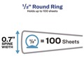Office Jansan | Avery 15767 Flexi-View 11 in. x 8.5 in. 3-Rings 0.5 in. Capacity Binder with Round Rings - Black image number 2