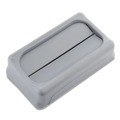 Trash & Waste Bins | Rubbermaid Commercial FG267360GRAY Slim Jim 11.38 in. x 20.5 in. x 5 in. Swing Lid - Gray image number 2