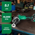 Influencers | Metabo HPT G3612DVFQ6M 36V MultiVolt Lithium-Ion Brushless Variable Speed Paddle Switch 4-1/2 in. Angle Grinder (Tool Only) image number 7