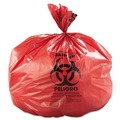 Trash Bags | Inteplast Group WSL4046R Low-Density 45 Gallon 40 in. x 46 in. Commercial Can Liners - Red (100/Carton) image number 0