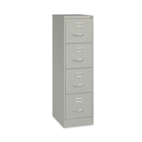 Office Filing Cabinets & Shelves | Alera 26125 15 in. x 22 in. x 52 in. Letter-Size Four-Drawer Economy Vertical File - Light Gray image number 0